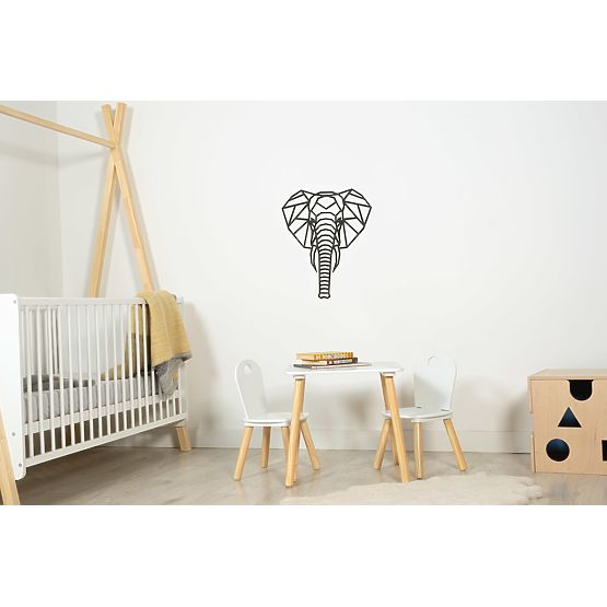 Pictură geometrică din lemn - Elefant - diferite culori culoare: negru