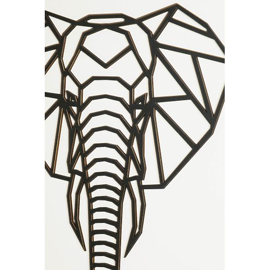 Pictură geometrică din lemn - Elefant - diferite culori culoare: negru