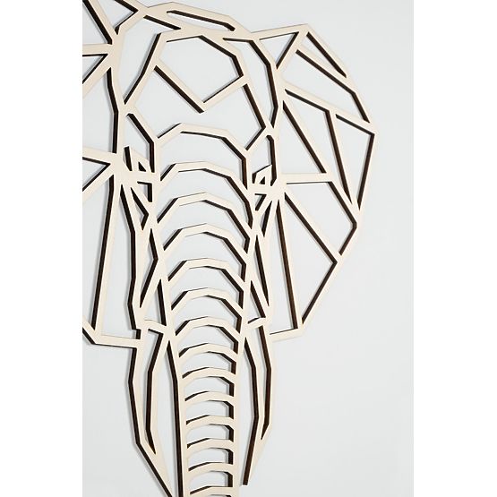 Pictură geometrică din lemn - Elefant - diferite culori culoare: natural