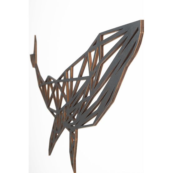 Pictura geometrica din lemn - Balena - diferite culori culoare: negru