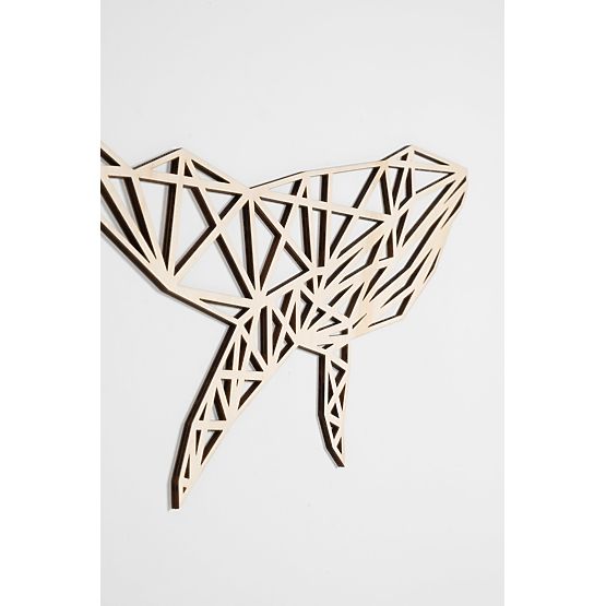 Pictura geometrica din lemn - Balena - diferite culori culoare: natural