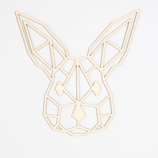 Pictură geometrică din lemn - Iepure - diferite culori culoare: natural