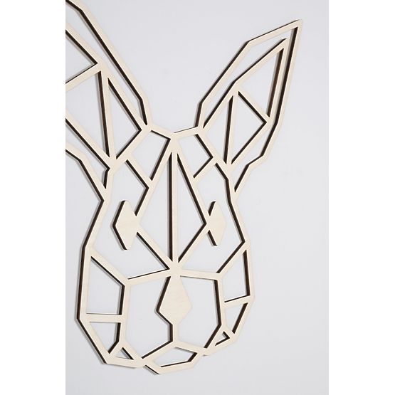 Pictură geometrică din lemn - Iepure - diferite culori culoare: natural