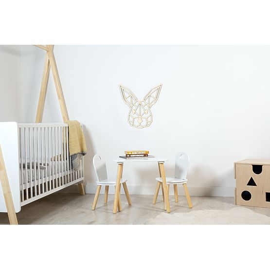 Pictură geometrică din lemn - Iepure - diferite culori culoare: natural