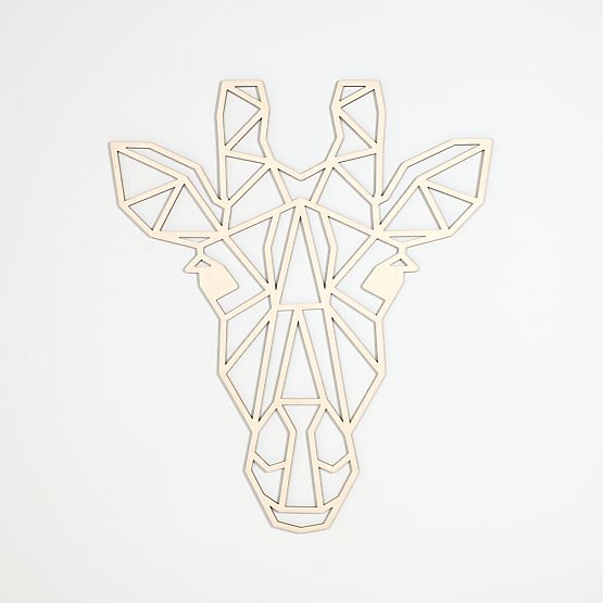 Pictura geometrica din lemn - Girafa - diferite culori culoare: natural