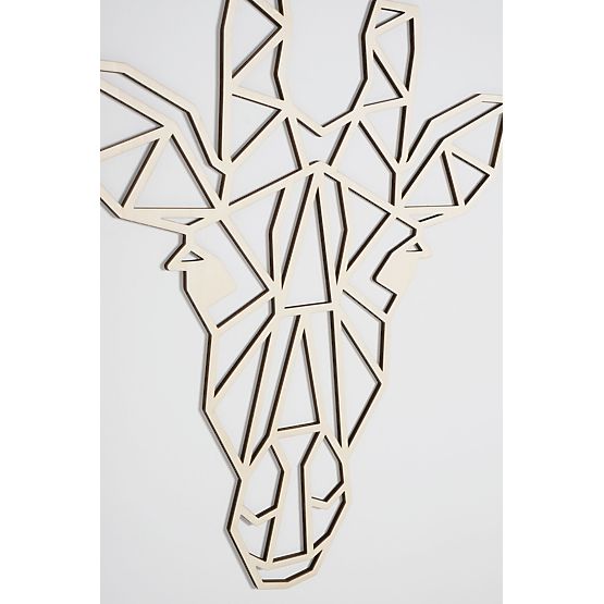 Pictura geometrica din lemn - Girafa - diferite culori culoare: natural