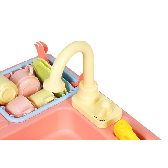 Chiuvetă cu robinet umplută cu apă 12 accesorii jucărie pentru copii