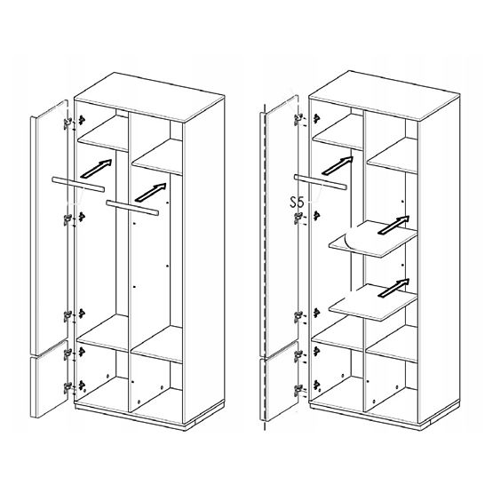 dulap 2-dveřová se sustrage