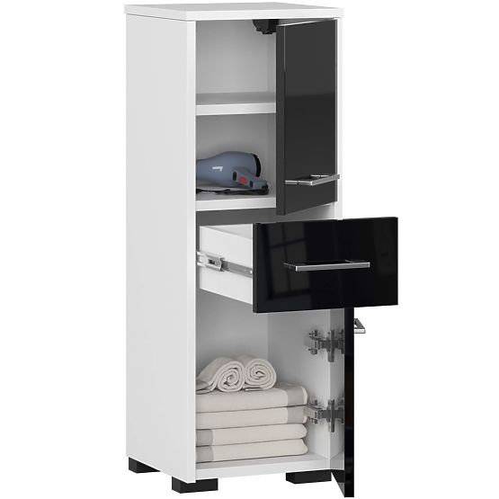 DULAP BAIE FIN COLOANĂ 30 2D 1SZ 85cm PK NEGRU LUCIOASĂ