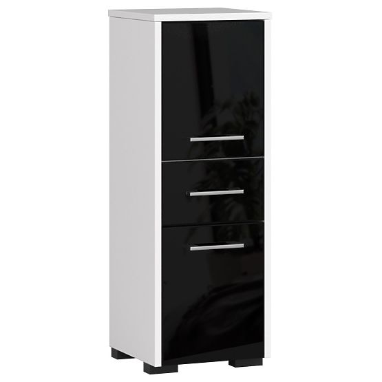 DULAP BAIE FIN COLOANĂ 30 2D 1SZ 85cm PK NEGRU LUCIOASĂ