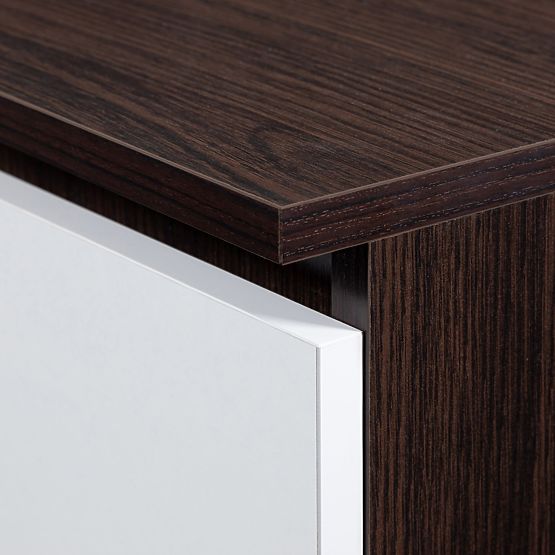 DULAP CU 2 UȘI, 2 SERTARE, 2 OGLINZI, 90 cm, WENGE / ALB