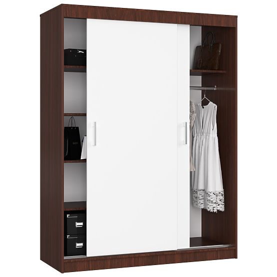 DULAP CU UȘI GLISANTE 150 cm CLP MONO WENGE/ALB