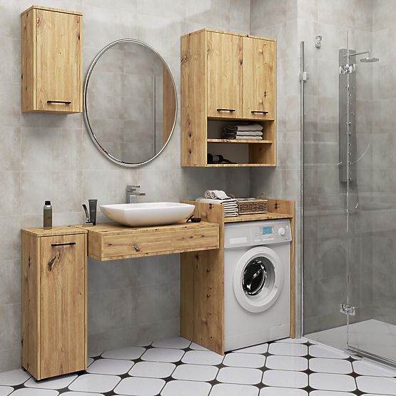 DULAP DE BAIE FIN 2 UȘI STEJAR ARTISAN