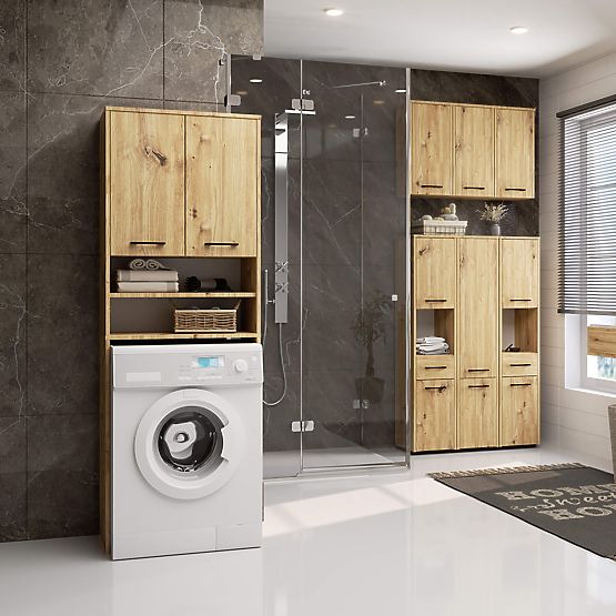 DULAP DE BAIE FIN 2 UȘI STEJAR ARTISAN