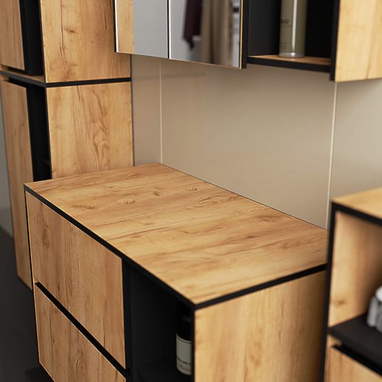 DULAP DE BAIE SUB LAVOAR CU GĂURI VAMI W90 UM 2SZ 2P STEJAR CRAFT / NEGRU