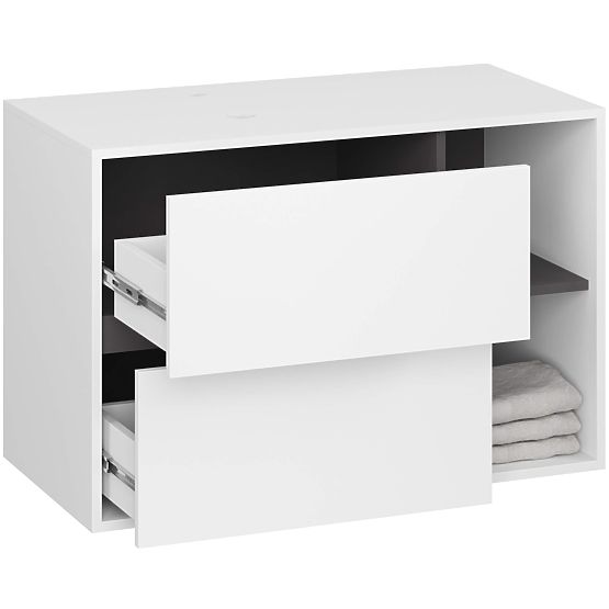 DULAP DE BAIE SUB LAVOAR CU ORIFICII VAMI W90 UM 2SZ 2P ALB / GRI GRAFIT