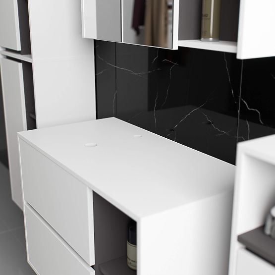 DULAP DE BAIE SUB LAVOAR CU ORIFICII VAMI W90 UM 2SZ 2P ALB / GRI GRAFIT