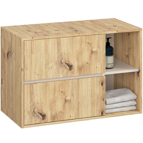 DULAP DE BAIE SUB LAVOAR CU ORIFICII VAMI W90 UM 2SZ 2P STEJAR ARTISAN / CAȘMIR