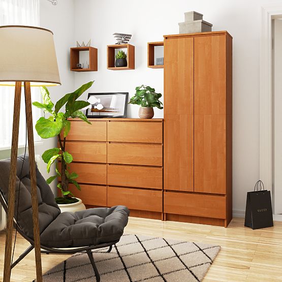 Dulap de birou R 60 cm CLP 1 sertar 2 uși PK Alun