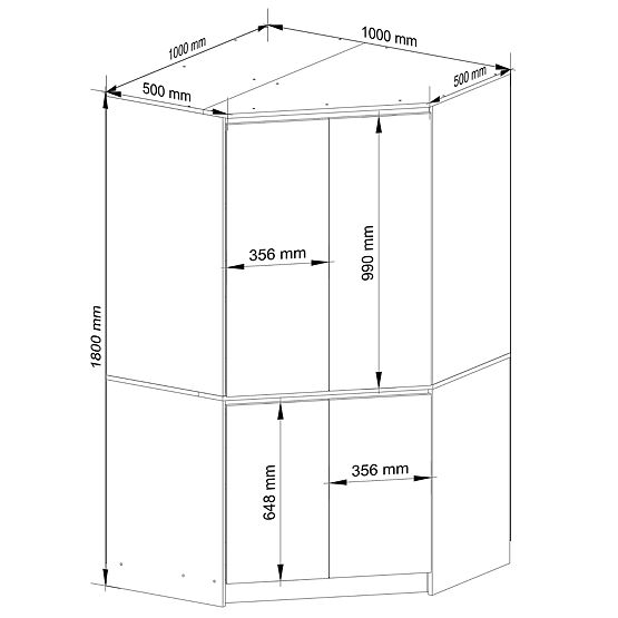 DULAP DE COLȚ S100 4D CLP GRAFIT GRI