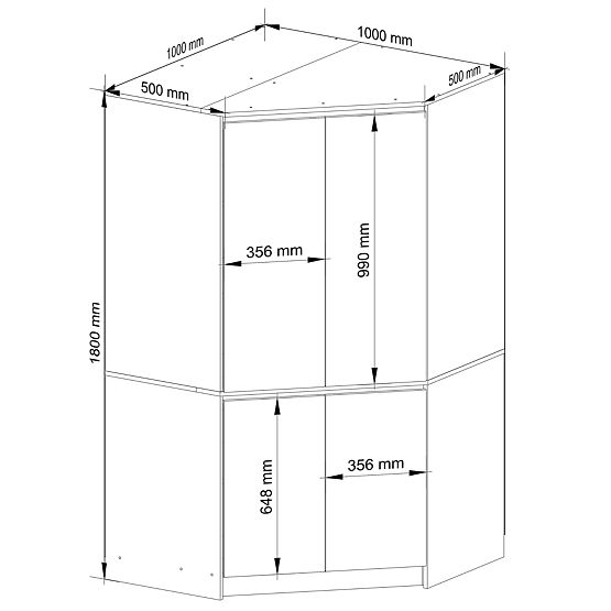 DULAP DE COLȚ S100 4D CLP STEJAR SONOMA