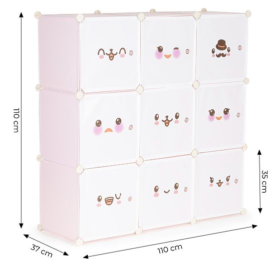 Dulap modular pentru copii cu rafturi 9 polițe