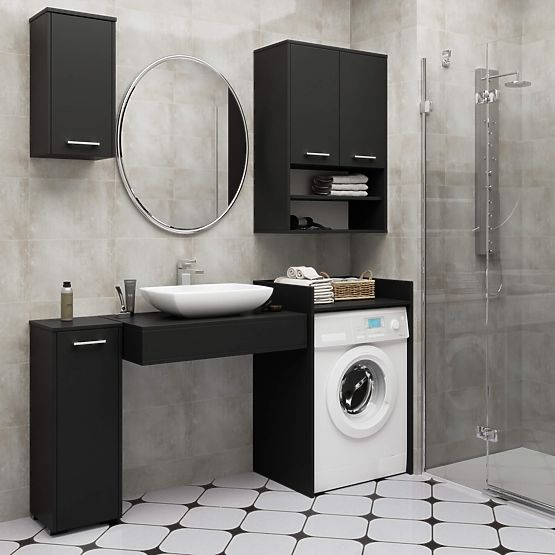 DULAP PENTRU MAȘINĂ DE SPĂLAT FIN NEGRU