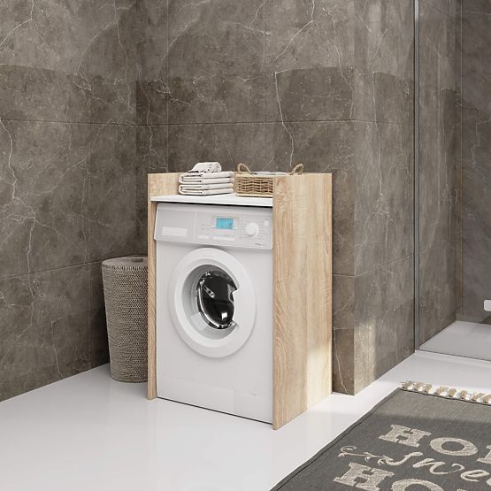 DULAP PENTRU MAȘINĂ DE SPĂLAT FIN STEJAR SONOMA / ALB