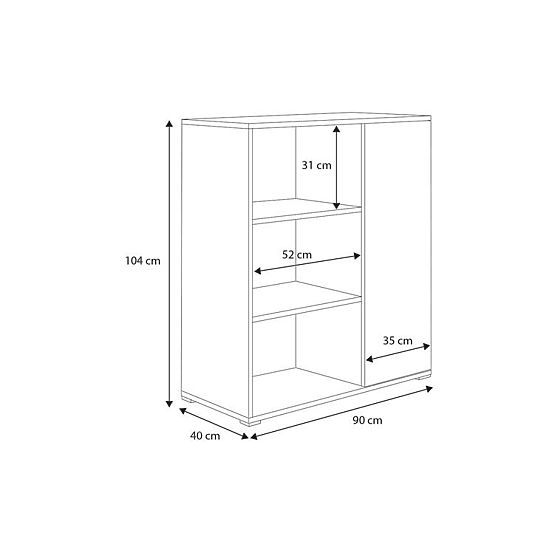 Dulap raft Fondi alb, stil scandinav