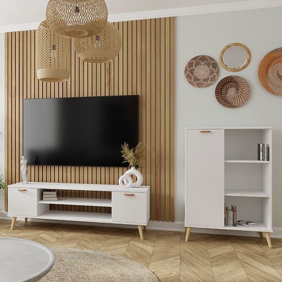 Dulap raft Fondi alb, stil scandinav