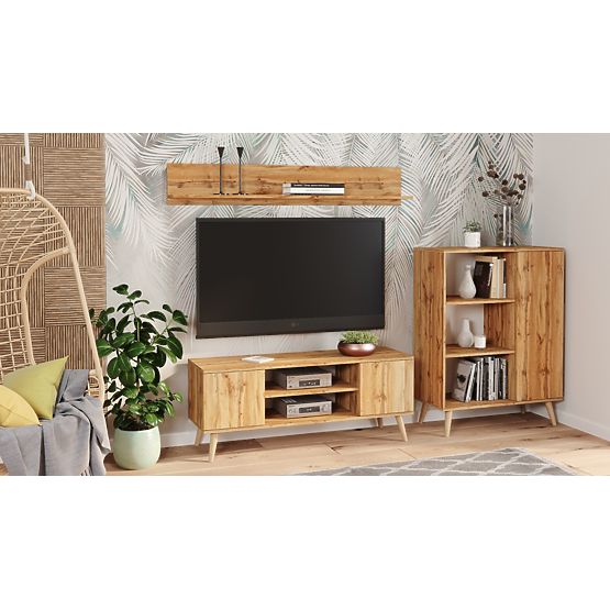 Dulap raft Fondi stejar auriu craft, stil scandinav