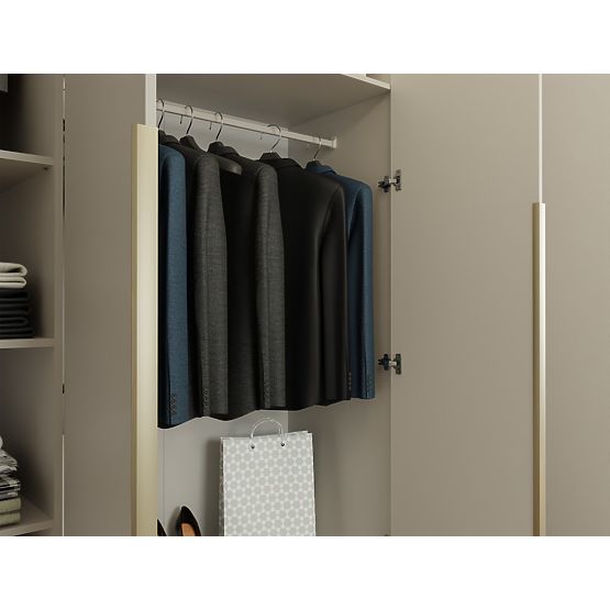 DULAP SENSO 4D 200 CM 4 UȘI MÂNERE AURII PENTRU LIVING DORMITOR CAȘMIR BEJ