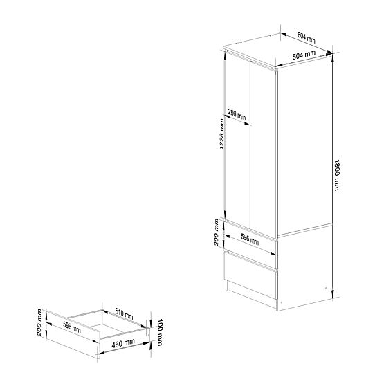 DULAP STAR S60 2U 2SZ PK GRAFIT GRI