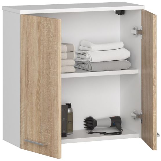 DULAP SUSPENDAT LĂȚIME 60 cm FIN 2D ALB / SONOMA