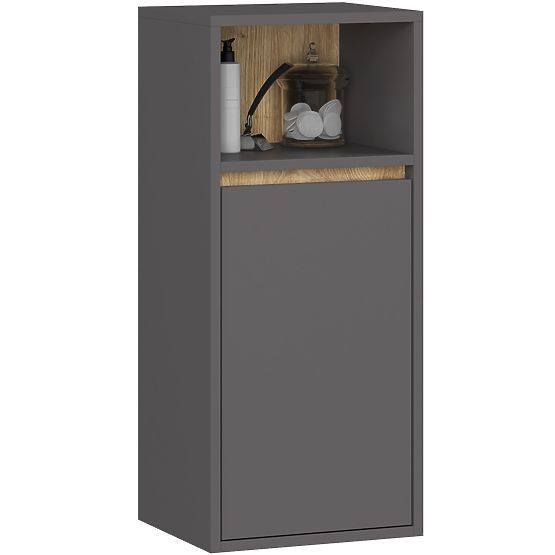 DULAP SUSPENDAT PENTRU BAIE VAMI W35 1D 1W GRAFIT GRI / STEJAR ARTISAN