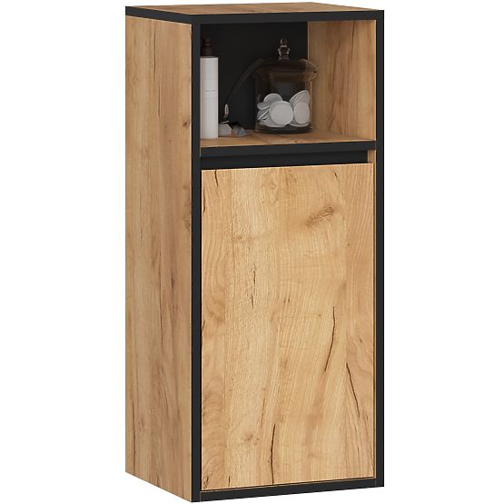DULAP SUSPENDAT PENTRU BAIE VAMI W35 1D 1W STEJAR CRAFT / NEGRU