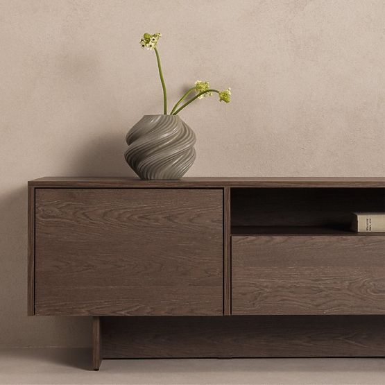 Dulap TV cu două uși și sertar Kanso, Stejar Baltic Storm