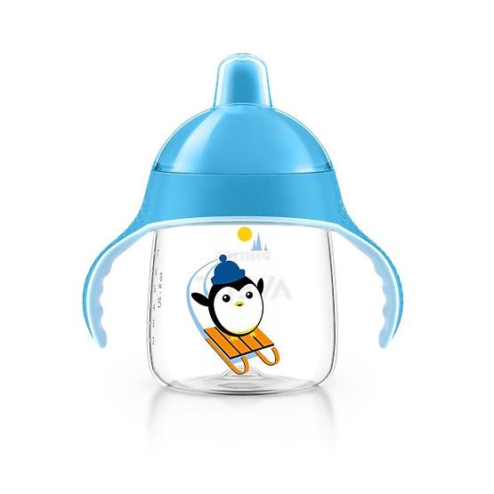 fermecător ceașcă Avent Pingu 260 ml albastru