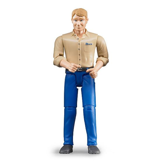 Figurină Bruder BWORLD bărbat pantaloni albaștri