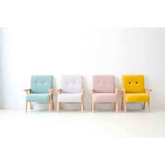 Fotoliu copii retro Velour - gri deschis