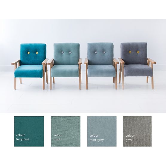 Fotoliu copii retro Velour - menta