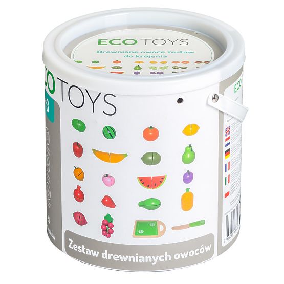 Fructe din lemn pentru tăiere 20 de piese ECOTOYS