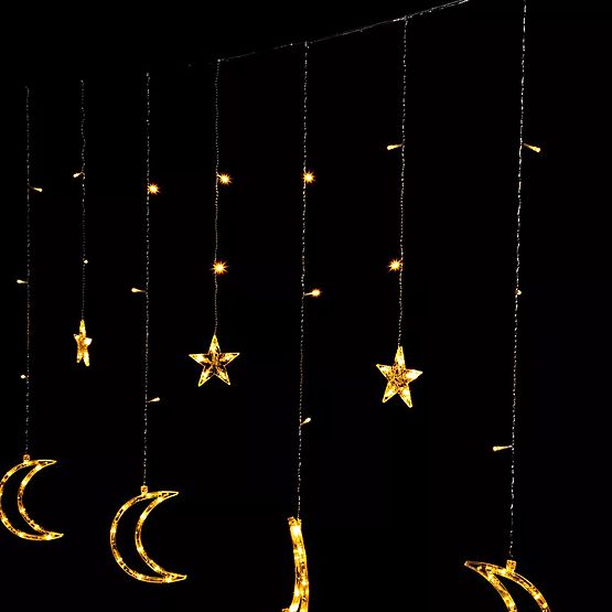 Ghirlande luminoase lună și stele iluminat de Crăciun 96LED