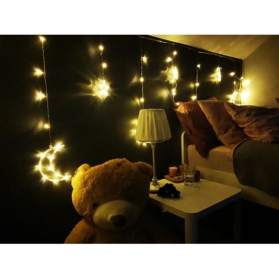 Ghirlande luminoase lună și stele iluminat de Crăciun 96LED