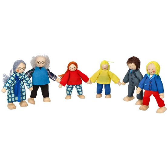 GOKI Familie - păpuși din lemn pentru căsuță