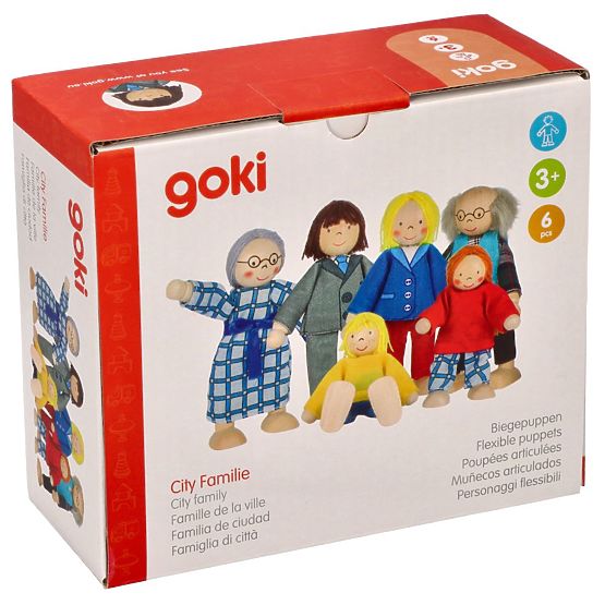 GOKI Familie - păpuși din lemn pentru căsuță