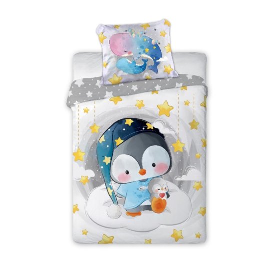 Lenjerie de pat copii 135x100 + 60x40 cm Pinguin