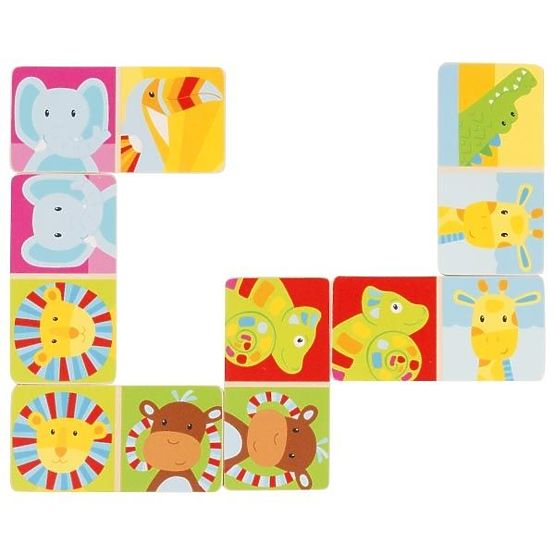Joc de domino Safari 28 piese din lemn