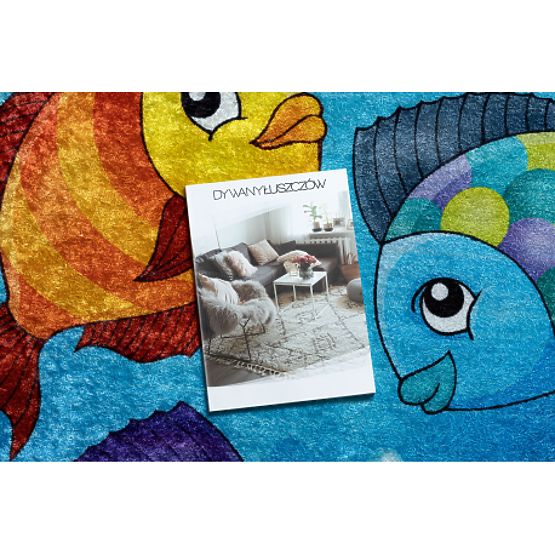 JUNIOR 51594.801 covoraș rotund pentru spălat pești, ocean pentru copii antiderapant - albastru