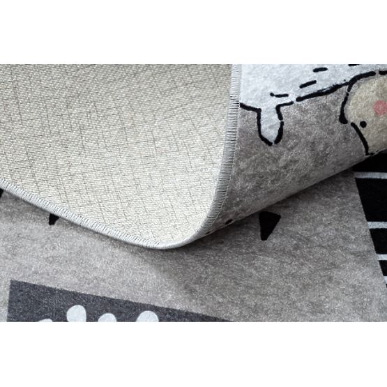 JUNIOR 51974.802 covoraș de spălat Urși, animale pentru copii antiderapant - gri